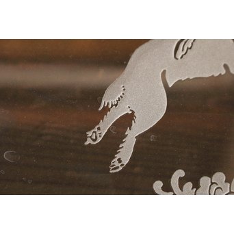 波兎のエッチングガラス戸色ガラスの建具 2枚1組　GD1071 