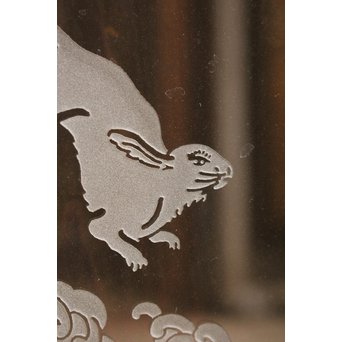 波兎のエッチングガラス戸色ガラスの建具 2枚1組　GD1071 