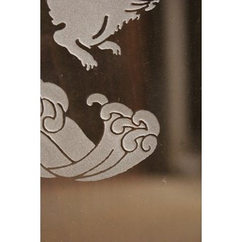 波兎のエッチングガラス戸色ガラスの建具 2枚1組　GD1071 