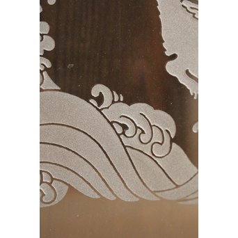 波兎のエッチングガラス戸色ガラスの建具 2枚1組　GD1071 