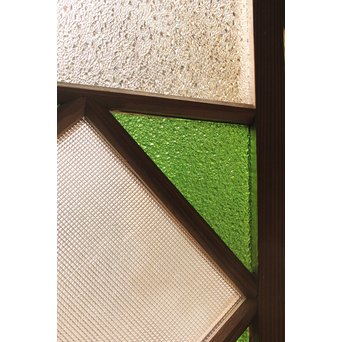 ダイア緑色ガラス欄間 2枚1組　R2198Y 