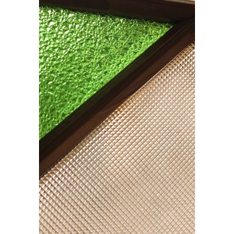 ダイア緑色ガラス欄間 2枚1組　R2198Y 