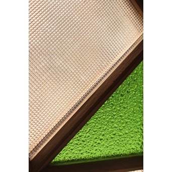 ダイア緑色ガラス欄間 2枚1組　R2198Y 