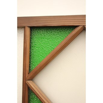 ダイア緑色ガラス欄間 2枚1組　R2198Y 