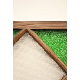 ダイア緑色ガラス欄間 2枚1組　R2198Y 