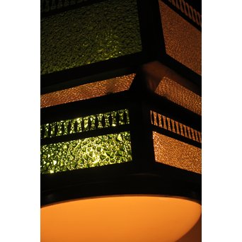 色ガラスのシャンデリア照明　A1778 