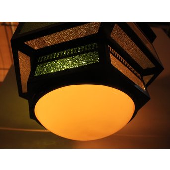 色ガラスのシャンデリア照明　A1778 