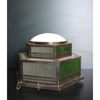 色ガラスのシャンデリア照明　A1778 