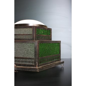 色ガラスのシャンデリア照明　A1778 