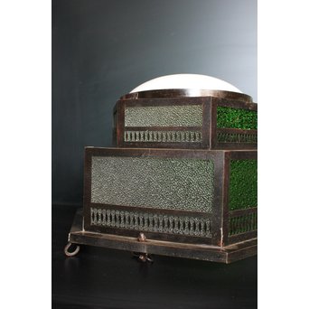 色ガラスのシャンデリア照明　A1778 