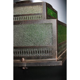 色ガラスのシャンデリア照明　A1778 