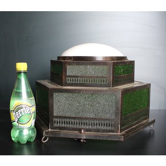 色ガラスのシャンデリア照明　A1778 