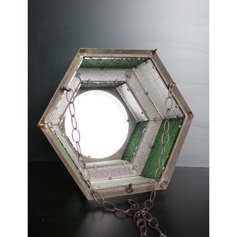 色ガラスのシャンデリア照明　A1778 