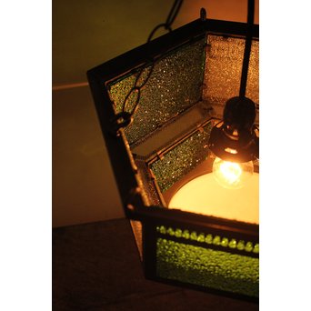 色ガラスのシャンデリア照明　A1778 