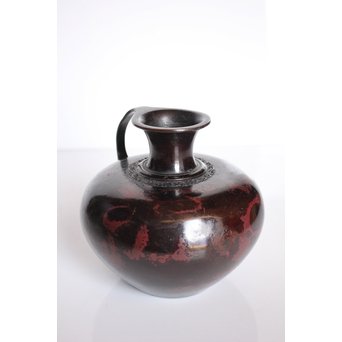 市橋鷺山 佐渡斑柴銅器花器　S3016 