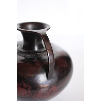 市橋鷺山 佐渡斑柴銅器花器　S3016 