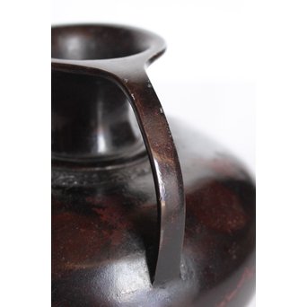 市橋鷺山 佐渡斑柴銅器花器　S3016 