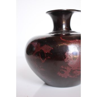 市橋鷺山 佐渡斑柴銅器花器　S3016 