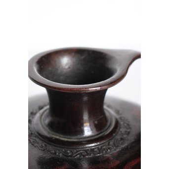 市橋鷺山 佐渡斑柴銅器花器　S3016 