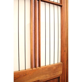 ピンクにかわガラスの格子付総欅ガラス戸 2枚1組　GD1072Y 