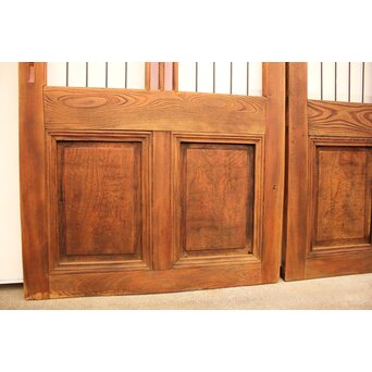 ピンクにかわガラスの格子付総欅ガラス戸 2枚1組　GD1072Y 