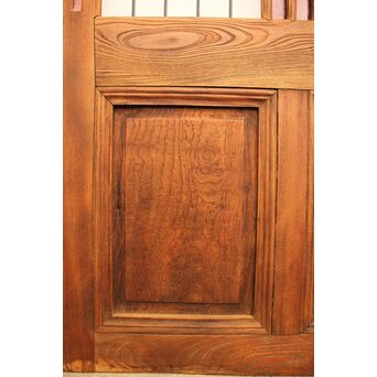 ピンクにかわガラスの格子付総欅ガラス戸 2枚1組　GD1072Y 