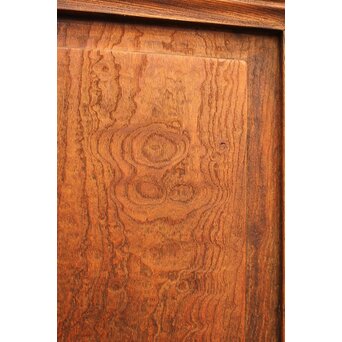 ピンクにかわガラスの格子付総欅ガラス戸 2枚1組　GD1072Y 良杢の腰板