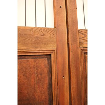 ピンクにかわガラスの格子付総欅ガラス戸 2枚1組　GD1072Y 