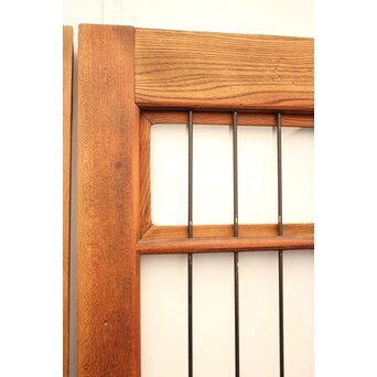 ピンクにかわガラスの格子付総欅ガラス戸 2枚1組　GD1072Y 