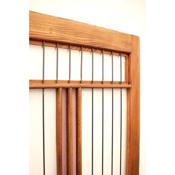 ピンクにかわガラスの格子付総欅ガラス戸 2枚1組　GD1072Y 