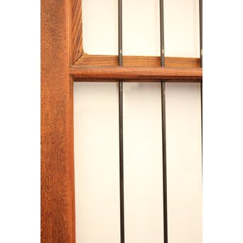 ピンクにかわガラスの格子付総欅ガラス戸 2枚1組　GD1072Y 