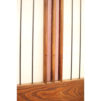 ピンクにかわガラスの格子付総欅ガラス戸 2枚1組　GD1072Y 