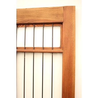 ピンクにかわガラスの格子付総欅ガラス戸 2枚1組　GD1072Y 