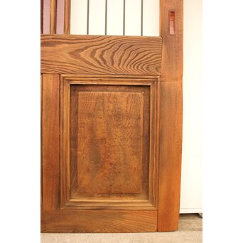 ピンクにかわガラスの格子付総欅ガラス戸 2枚1組　GD1072Y 