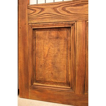 ピンクにかわガラスの格子付総欅ガラス戸 2枚1組　GD1072Y 