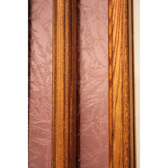 ピンクにかわガラスの格子付総欅ガラス戸 2枚1組　GD1072Y 