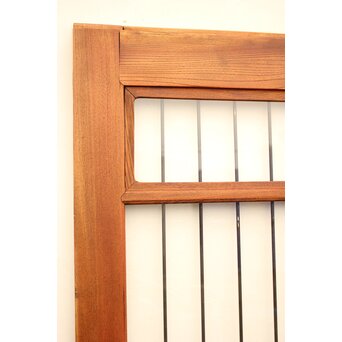 ピンクにかわガラスの格子付総欅ガラス戸 2枚1組　GD1072Y 