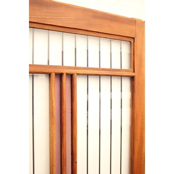 ピンクにかわガラスの格子付総欅ガラス戸 2枚1組　GD1072Y 