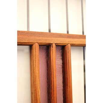 ピンクにかわガラスの格子付総欅ガラス戸 2枚1組　GD1072Y 