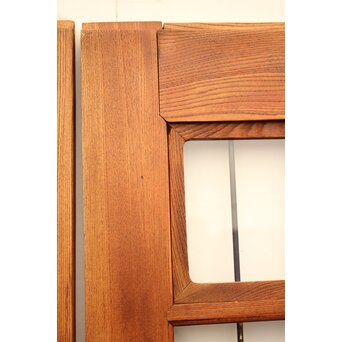 ピンクにかわガラスの格子付総欅ガラス戸 2枚1組　GD1072Y 