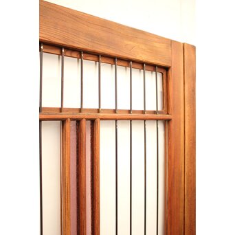 ピンクにかわガラスの格子付総欅ガラス戸 2枚1組　GD1072Y 