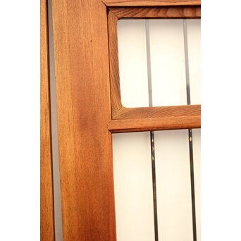 ピンクにかわガラスの格子付総欅ガラス戸 2枚1組　GD1072Y 