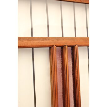 ピンクにかわガラスの格子付総欅ガラス戸 2枚1組　GD1072Y 