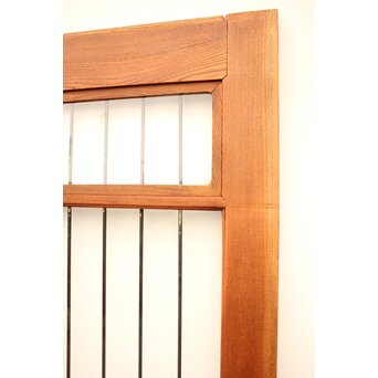 ピンクにかわガラスの格子付総欅ガラス戸 2枚1組　GD1072Y 