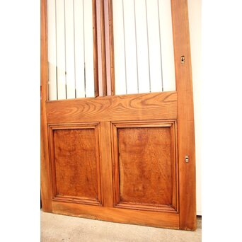 ピンクにかわガラスの格子付総欅ガラス戸 2枚1組　GD1072Y 