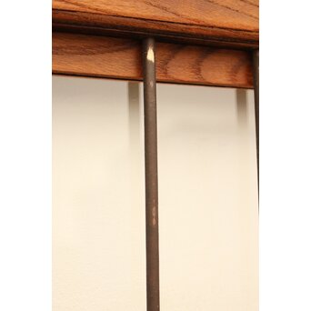 ピンクにかわガラスの格子付総欅ガラス戸 2枚1組　GD1072Y 真鍮の格子