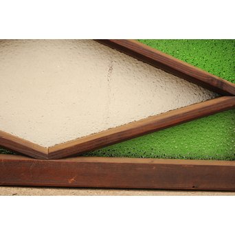 ダイア緑色ガラス欄間 2枚1組　R2205 