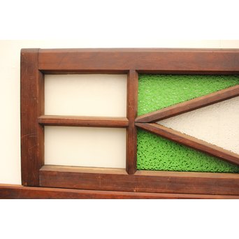 ダイア緑色ガラス欄間 2枚1組　R2205 