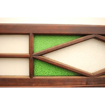 ダイア緑色ガラス欄間 2枚1組　R2205 