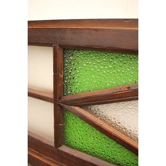 ダイア緑色ガラス欄間 2枚1組　R2205 